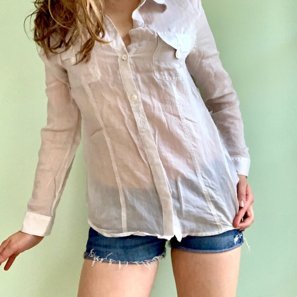 Chico's Tops - Chico's Medium Sheer Silk/Cotton Button Up Top